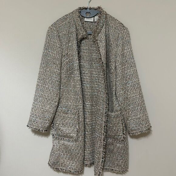Chicos Metallic Tweed Jacket/Coat size 1 (small) - Picture 1 of 7